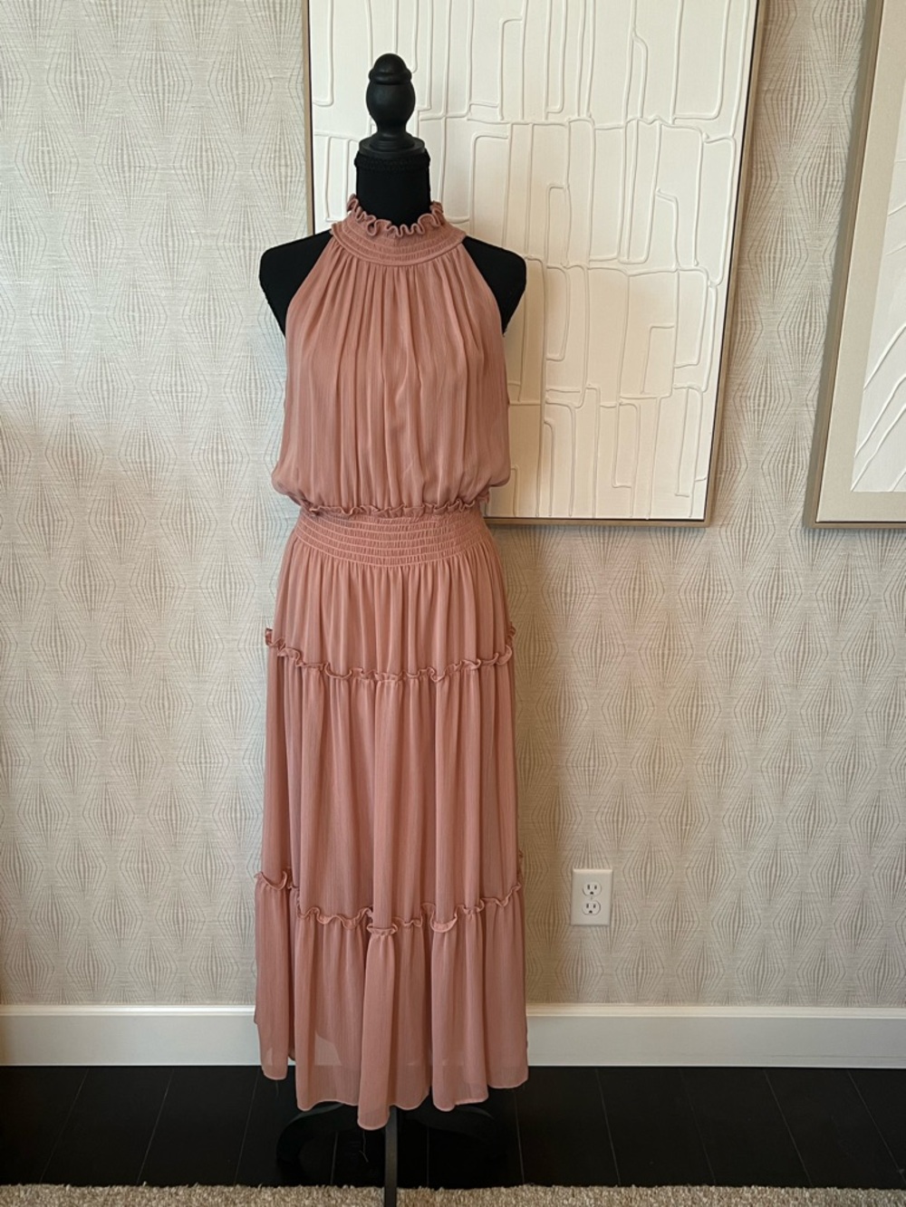 Blush Pink Halter Maxi Dress